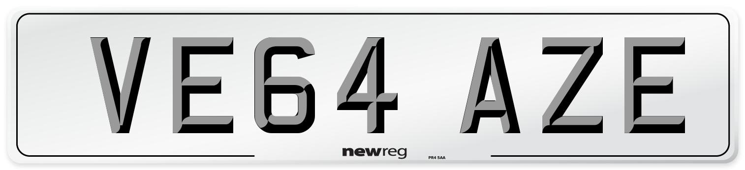 VE64 AZE Number Plate from New Reg